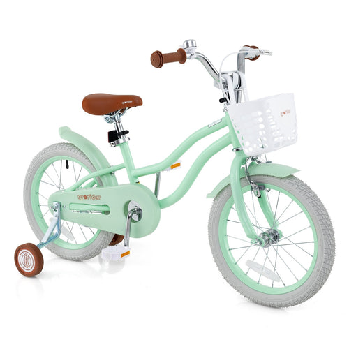 16 Inch Kids Bike with Adjustable Seat and Bell for Kids 3-8 Years Olds-16 inches, Green