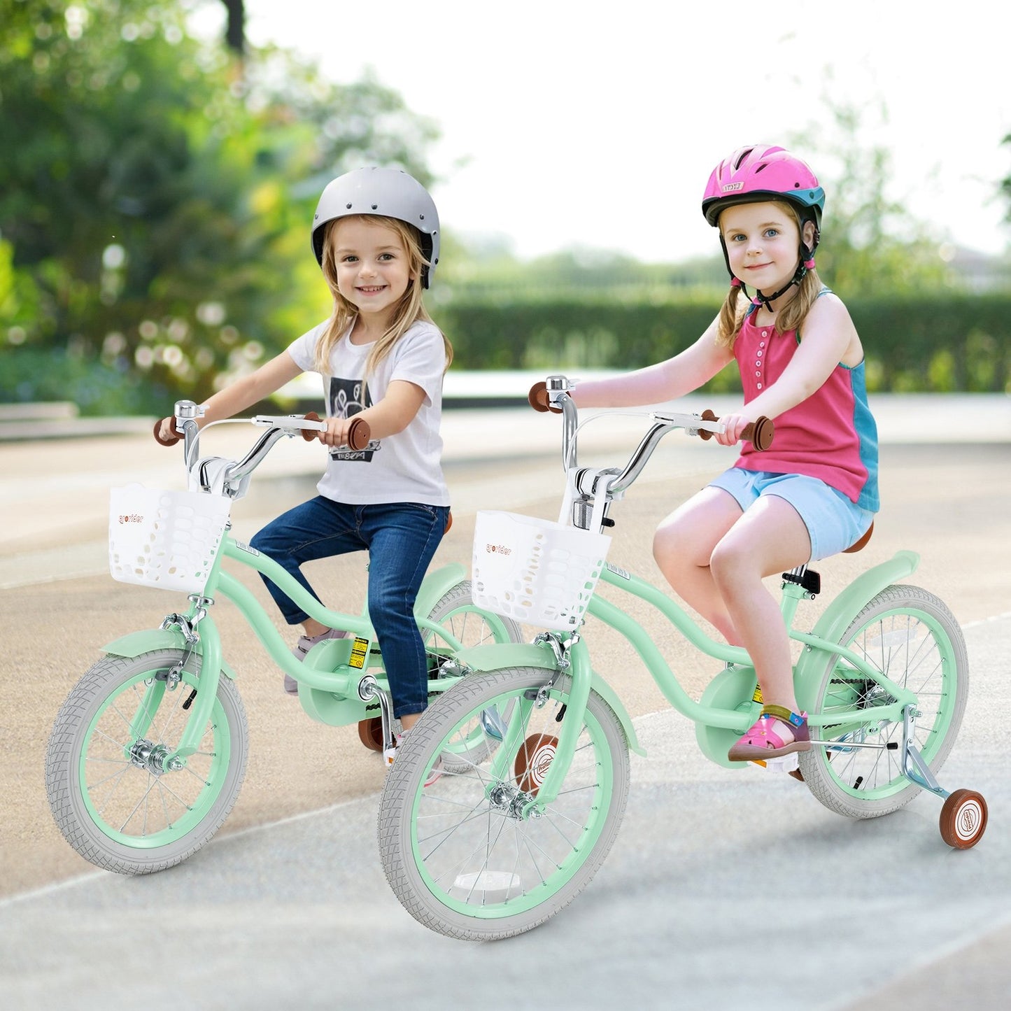 18 Inch Kids Bike with Adjustable Seat and Bell for Kids 3-8 Years Olds-18 inches, Green Kids Bike   at Gallery Canada