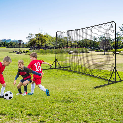 12 x 6 Feet Soccer Rebounder Net with All Weather Net, Black