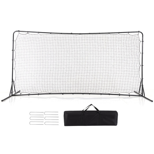 12 x 6 Feet Soccer Rebounder Net with All Weather Net, Black Sport Equipments Black  at Gallery Canada