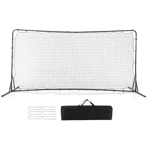 12 x 6 Feet Soccer Rebounder Net with All Weather Net, Black