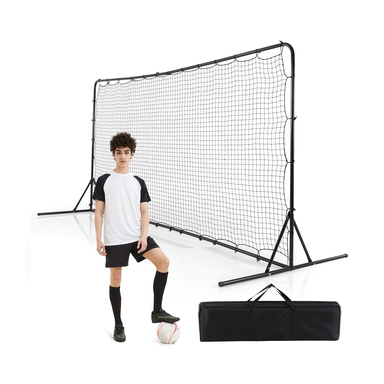 12 x 6 Feet Soccer Rebounder Net with All Weather Net, Black Sport Equipments   at Gallery Canada