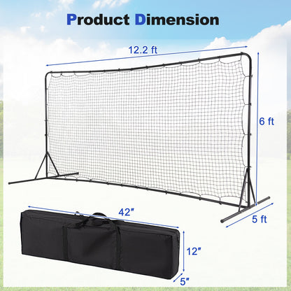 12 x 6 Feet Soccer Rebounder Net with All Weather Net, Black Sport Equipments   at Gallery Canada