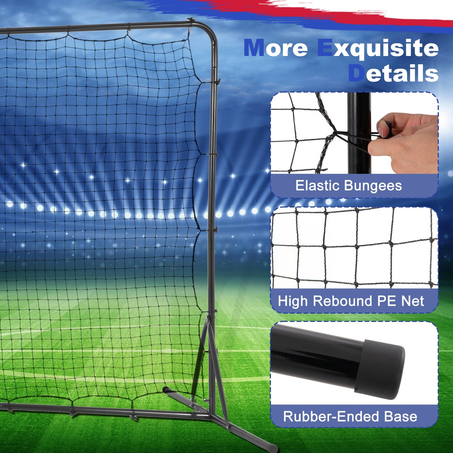 12 x 6 Feet Soccer Rebounder Net with All Weather Net, Black Sport Equipments   at Gallery Canada