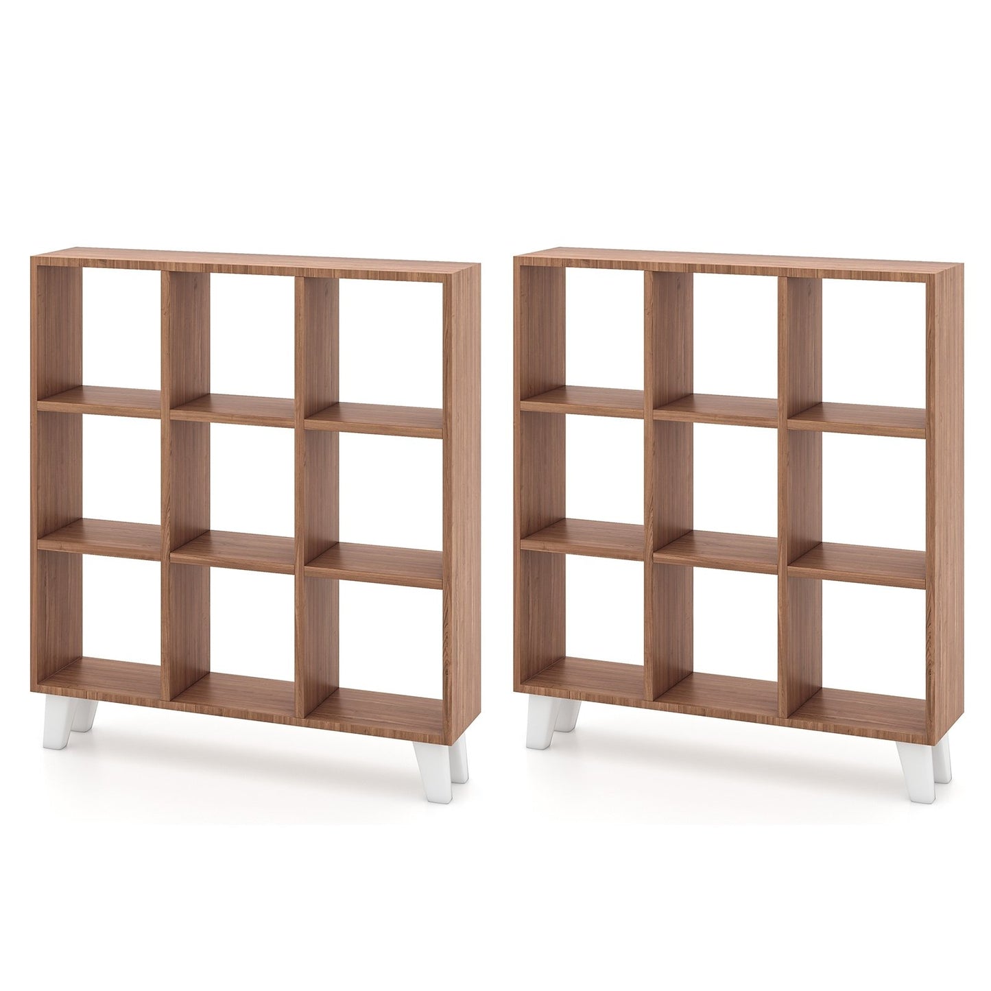 9-Cube Bookcase with 6 Removable Shelves and Raised Support Feet, Brown Bookcases   at Gallery Canada