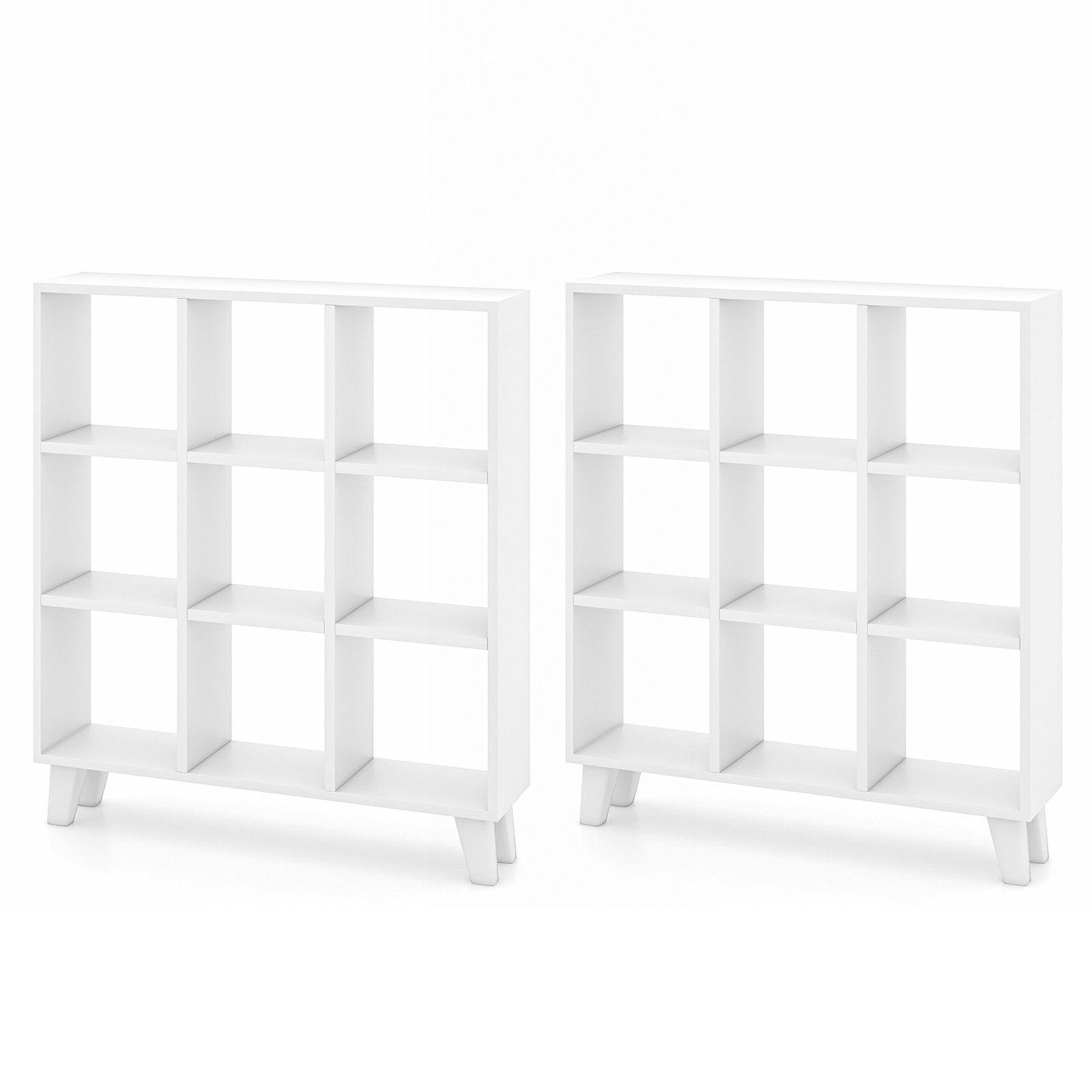 9-Cube Bookcase with 6 Removable Shelves and Raised Support Feet, White Bookcases   at Gallery Canada