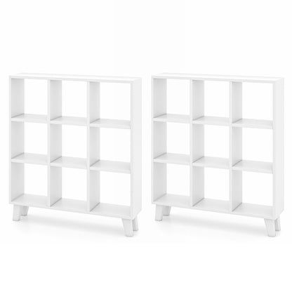 9-Cube Bookcase with 6 Removable Shelves and Raised Support Feet, White Bookcases   at Gallery Canada