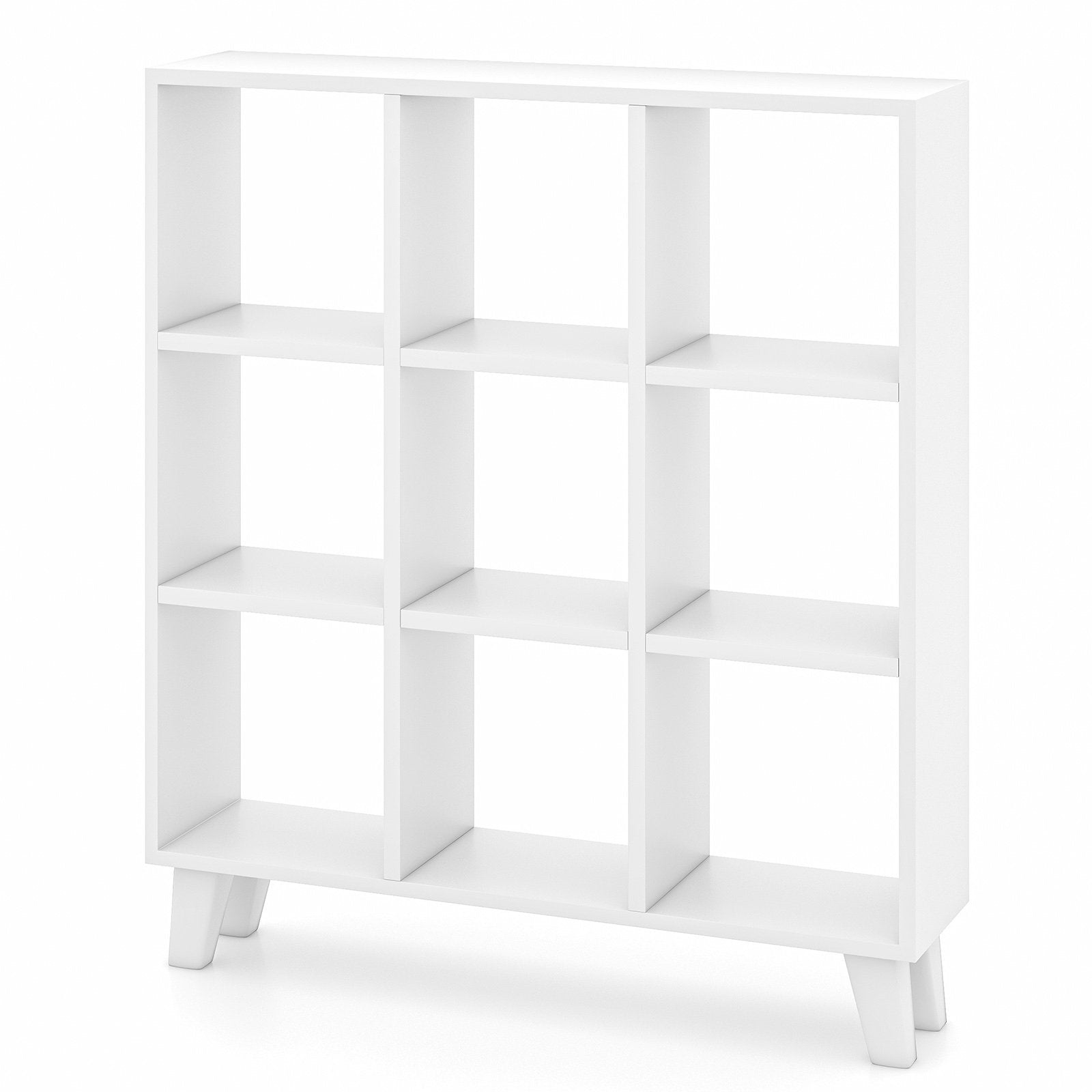 9-Cube Bookcase with 6 Removable Shelves and Raised Support Feet, White Bookcases White  at Gallery Canada