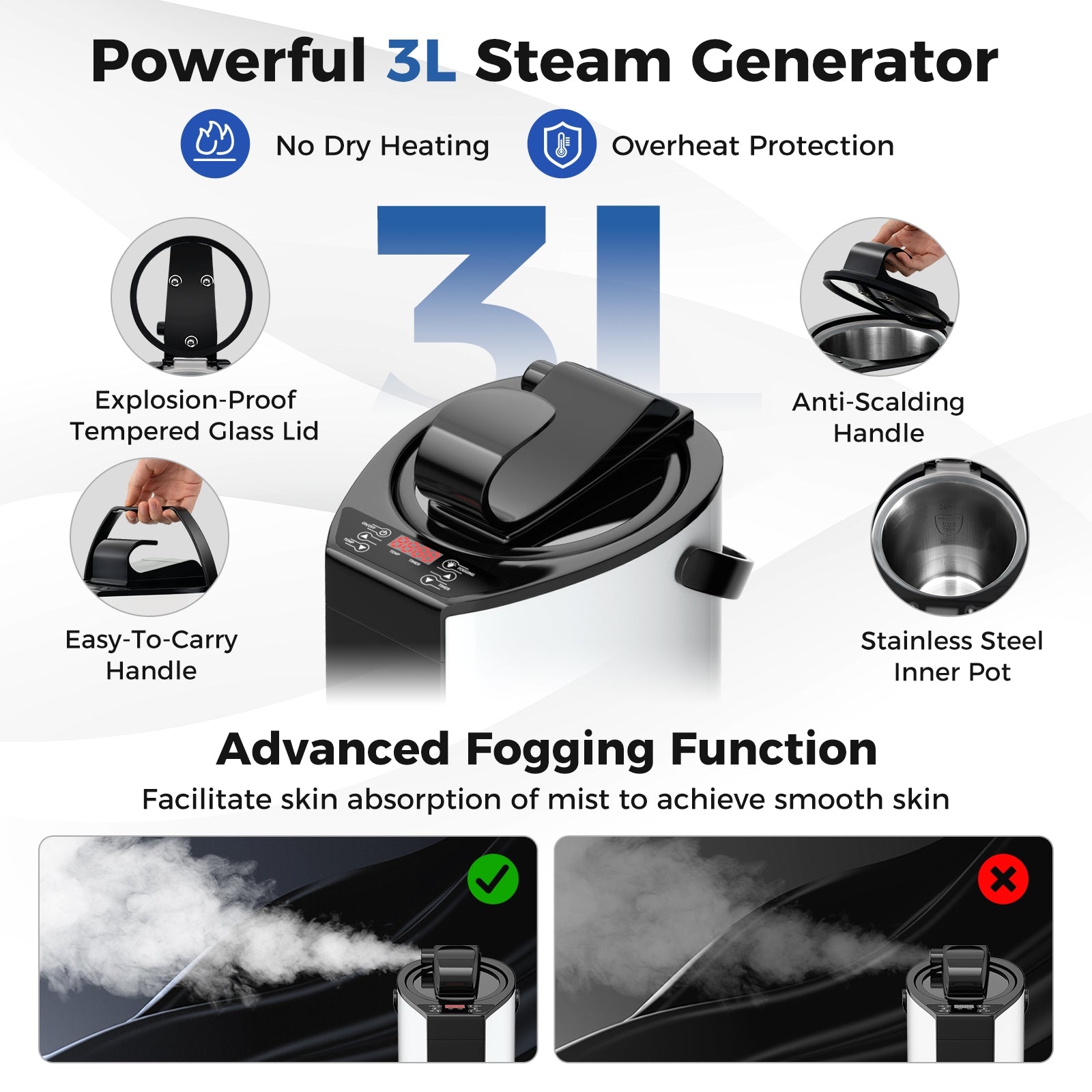 Portable Steam Sauna with 3L Steam Generator Remote Control Wood Foot Massager and Foldable Chair for Home, Gray Spa & Salon at Gallery Canada