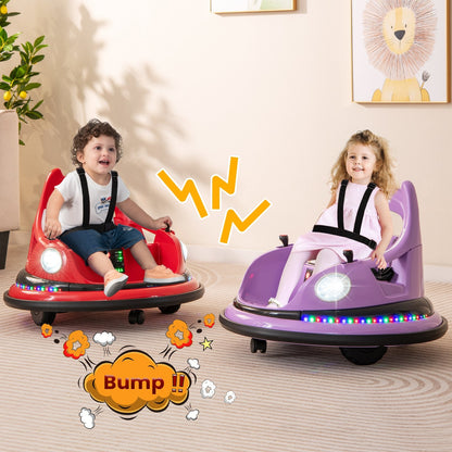 12V Kids Ride On Bumper Car with Remote Control and Dual Joysticks, Purple Powered Ride On Toys   at Gallery Canada