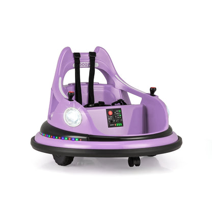 12V Kids Ride On Bumper Car with Remote Control and Dual Joysticks, Purple Powered Ride On Toys Purple  at Gallery Canada