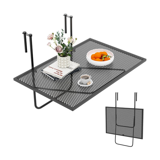 Outdoor Folding Hanging Table with Metal Frame, Black Patio Tables Black  at Gallery Canada