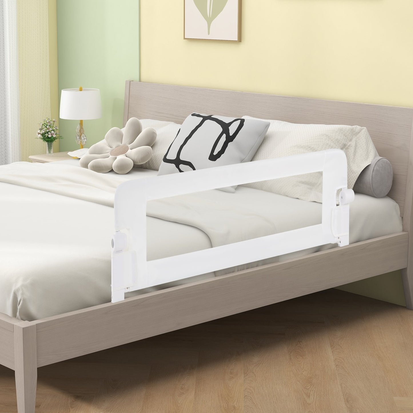 Foldable Bed Rail Swing Down Baby Bed Guard Rail, White Bassinets & Bedside Sleepers   at Gallery Canada