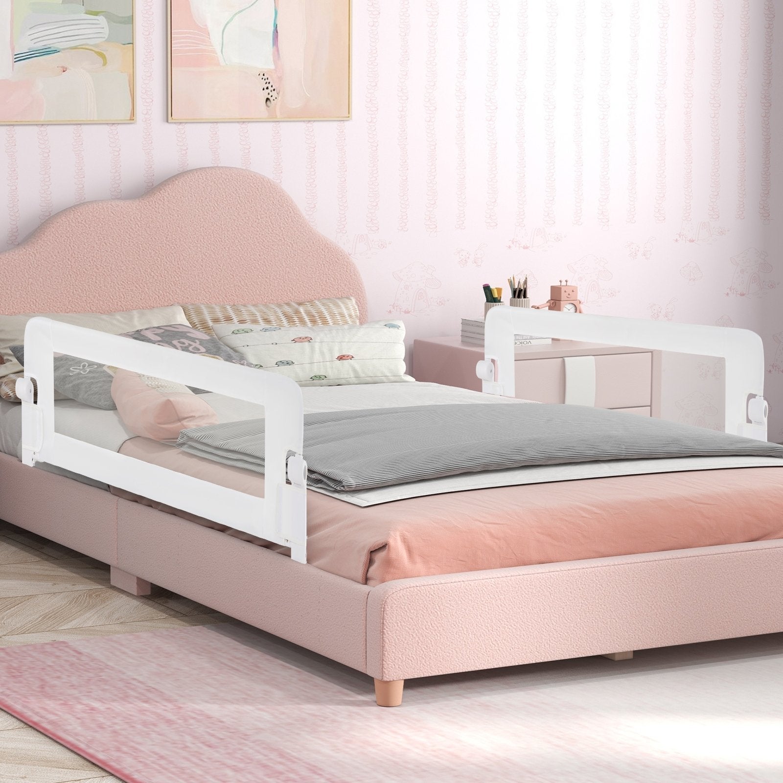 Foldable Bed Rail Swing Down Baby Bed Guard Rail, White Bassinets & Bedside Sleepers   at Gallery Canada