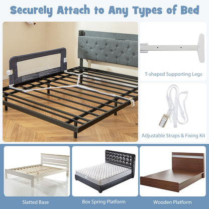 Foldable Bed Rail Swing Down Baby Bed Guard Rail, Gray Bassinets & Bedside Sleepers   at Gallery Canada