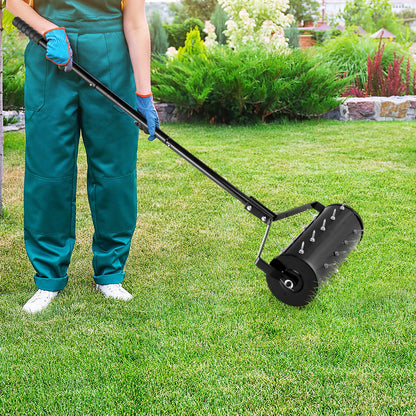 18/21 Inch Manual Lawn Aerator with Detachable Handle-18 inches, Black Lawn Care Tools   at Gallery Canada