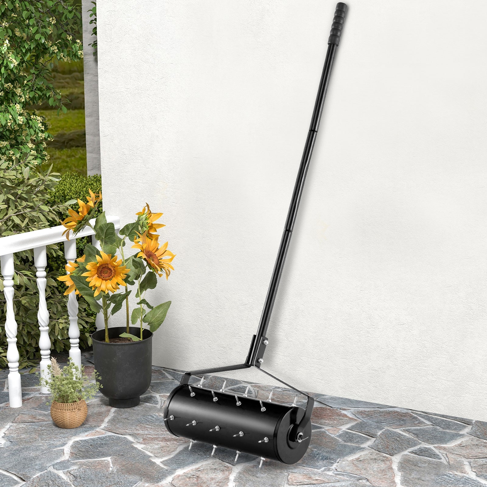 18/21 Inch Manual Lawn Aerator with Detachable Handle-18 inches, Black Lawn Care Tools   at Gallery Canada