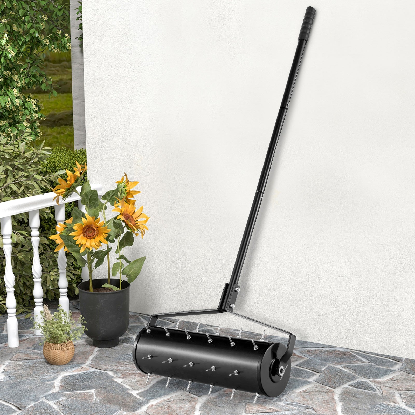 18/21 Inch Manual Lawn Aerator with Detachable Handle-21 inches, Black Lawn Care Tools   at Gallery Canada