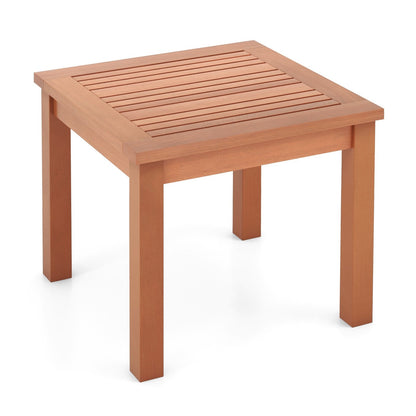 18 Inch Square End Outdoor Adirondack Side Table with Slatted Tabletop, Orange Patio Coffee Tables Orange  at Gallery Canada