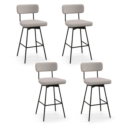 25 Inch Counter Height Upholstered Swivel Bar Stool Set of 2-beige, Beige Bar Stools   at Gallery Canada