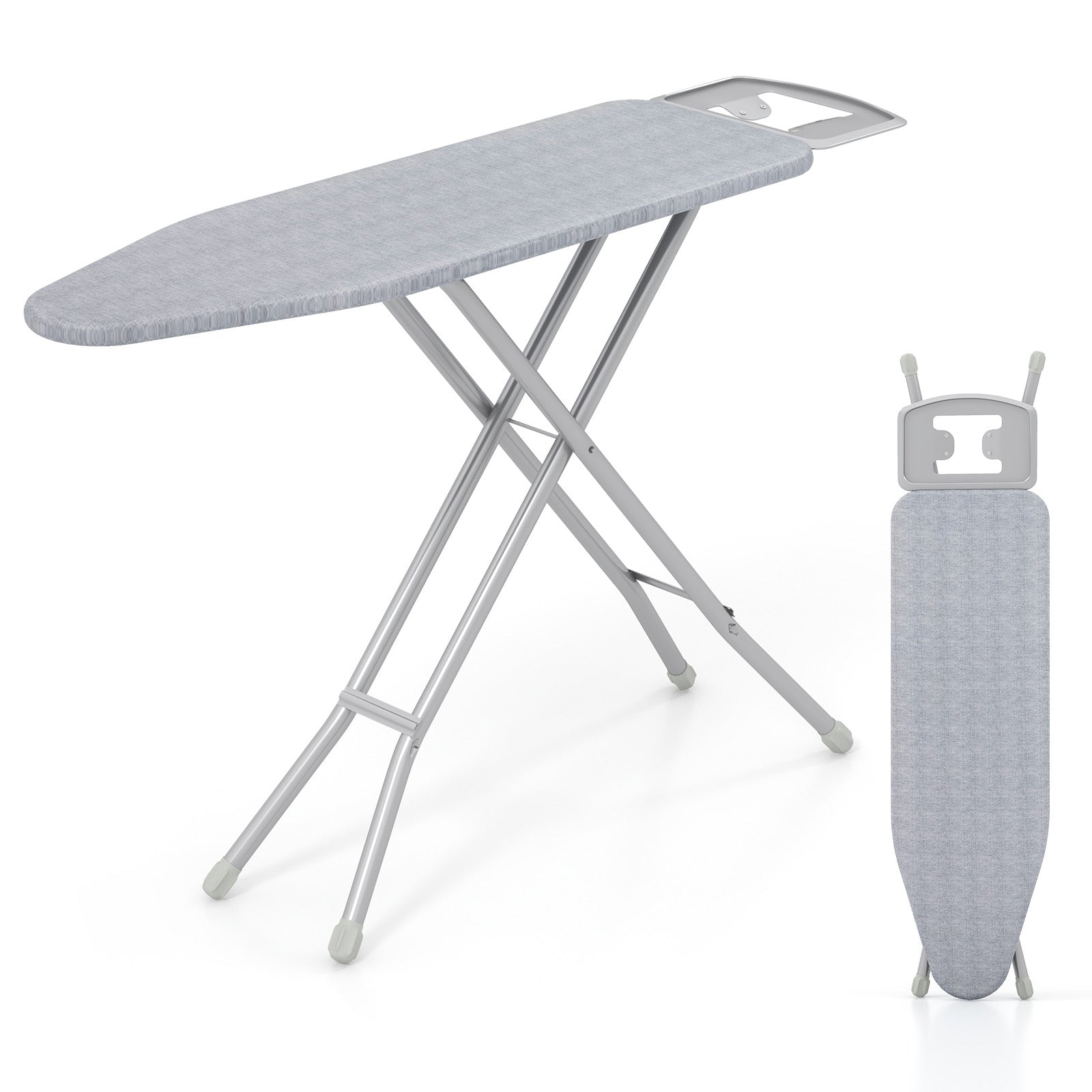 Full Size Ironing Board with Iron Rest and 7-Level Height, Gray Dryers Gray  at Gallery Canada