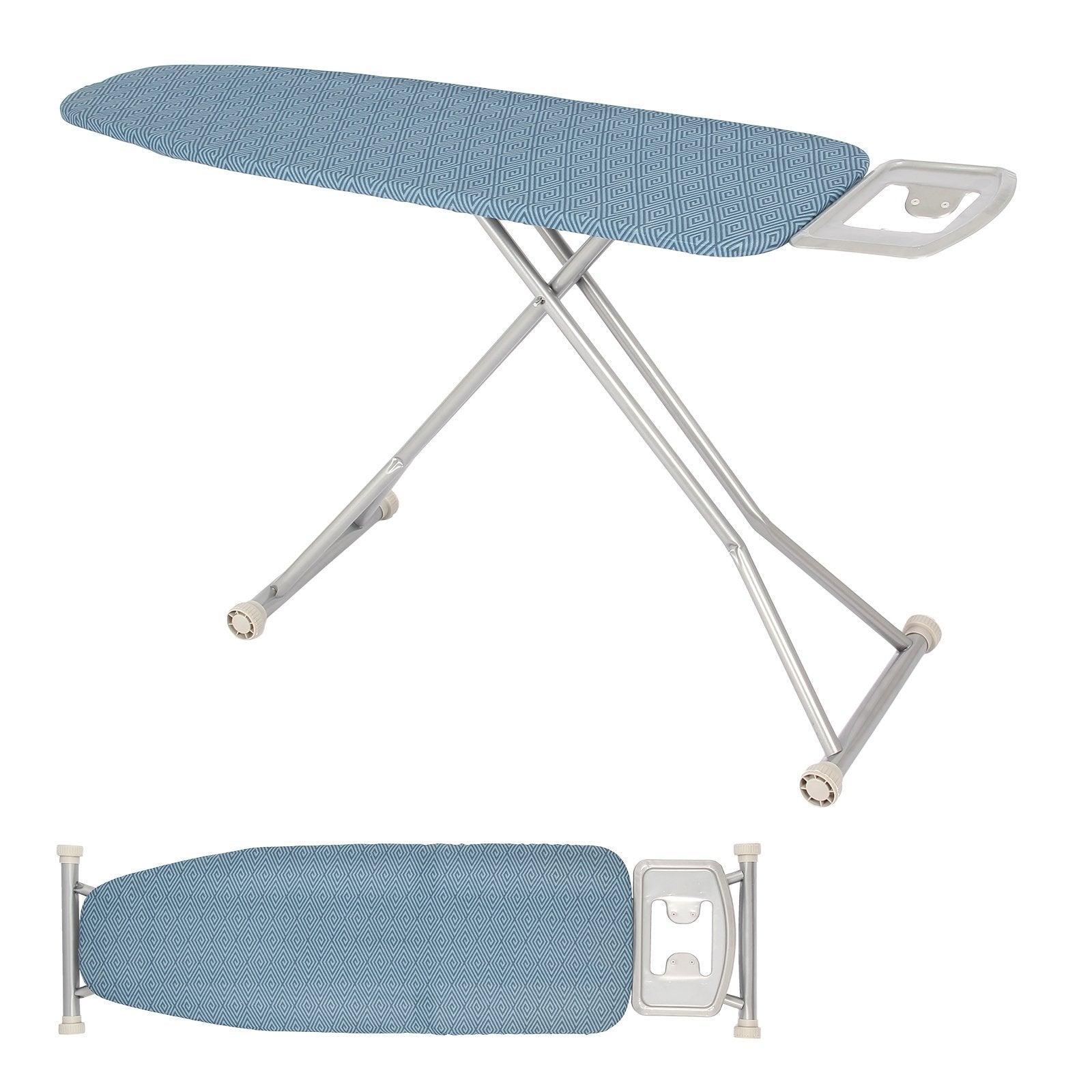 57" x 16.5" Carbon Steel Ironing Table with Iron Rest and 7-Level Height, Blue Dryers Blue  at Gallery Canada