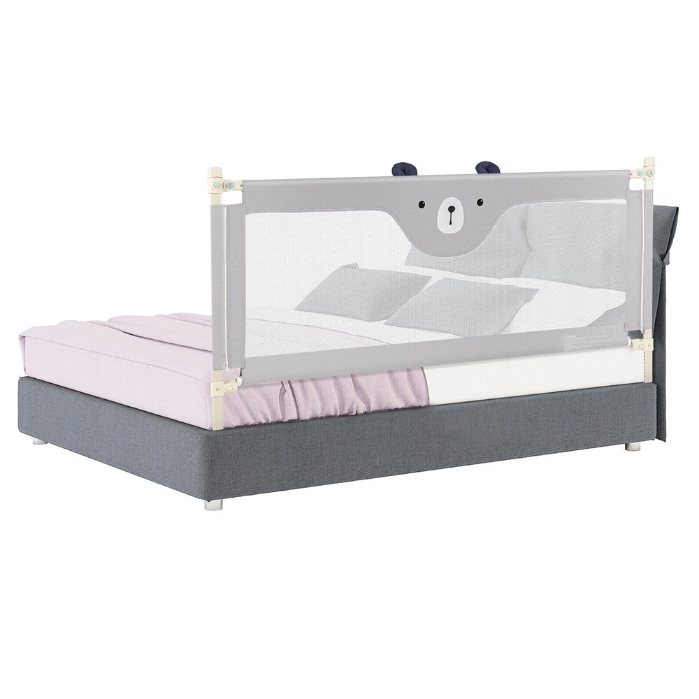 Vertical Lifting Baby Bedrail Guard with Double Safety Child Lock, Gray Bed Rails Gray  at Gallery Canada