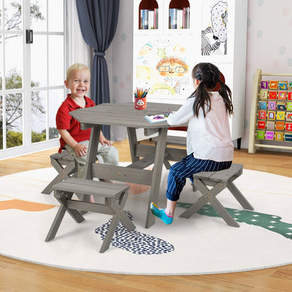 Kids Wooden Table Set for Children Aged 3+ Years, Gray Kids Table & Chair Sets   at Gallery Canada