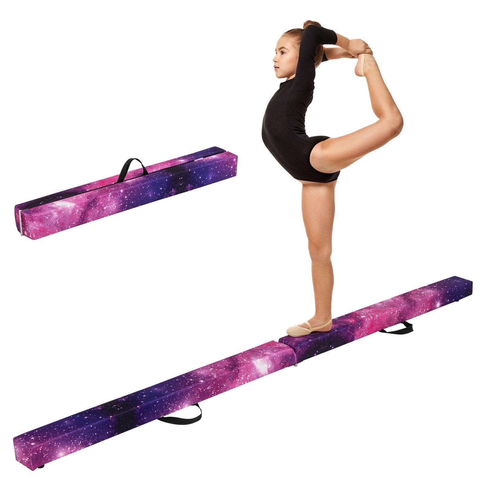 7 Feet Folding Portable Floor Balance Beam with Handles for Gymnasts, Multicolor Toy Sports Multicolor  at Gallery Canada