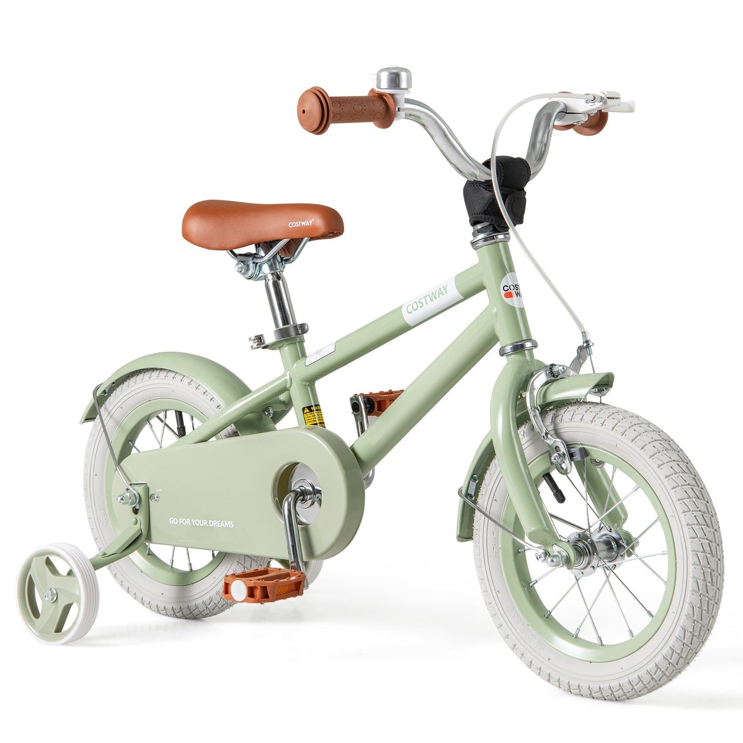 Kid's Bike with Adjustable Handlebar and Saddle Green-12 Inches, Green Kids Bike 12" Wheel - Green  at Gallery Canada