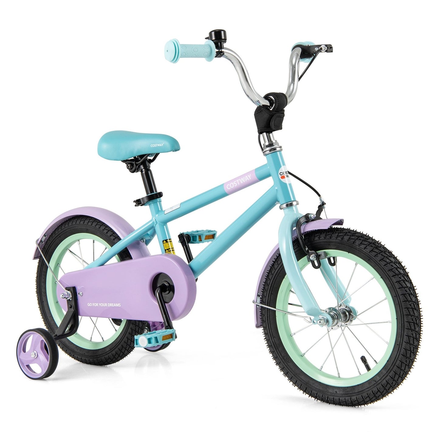 Kid's Bike with Adjustable Handlebar and Saddle Purple-14 Inches, Purple Kids Bike 14 Inch - Purple  at Gallery Canada