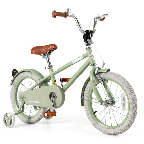 Kid's Bike with Adjustable Handlebar and Saddle Green-16 Inches, Green