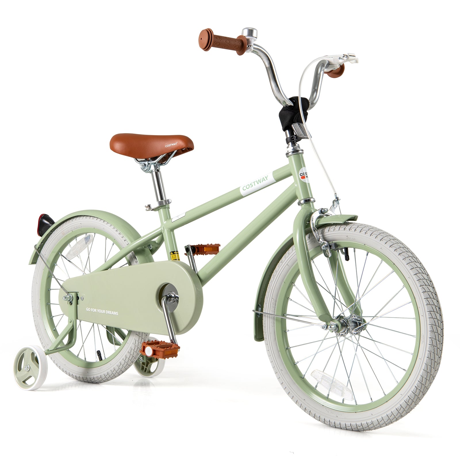 Kid's Bike with Adjustable Handlebar and Saddle Green-18 Inches, Green Kids Bike 18 Inch - Green  at Gallery Canada