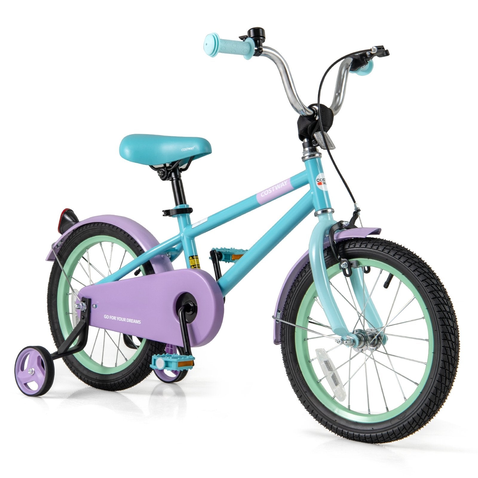 Kid's Bike with Adjustable Handlebar and Saddle Purple-16 Inches, Purple Kids Bike 16 Inch - Purple  at Gallery Canada