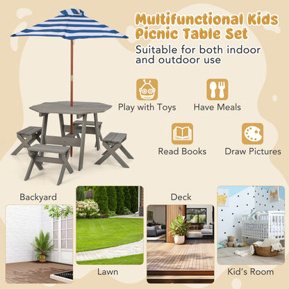 Kids Wooden Table Set for Children Aged 3+ Years, Gray Kids Table & Chair Sets   at Gallery Canada