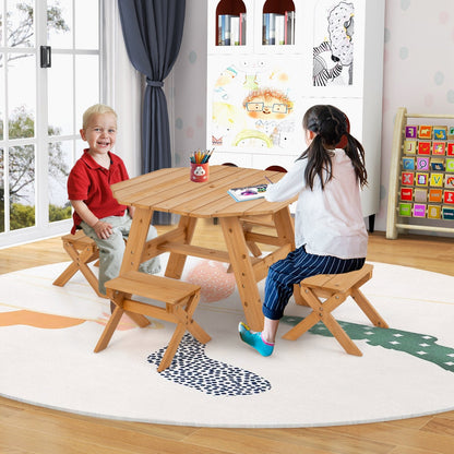 Kids Wooden Table Set for Children Aged 3+ Years, Natural Kids Table & Chair Sets   at Gallery Canada