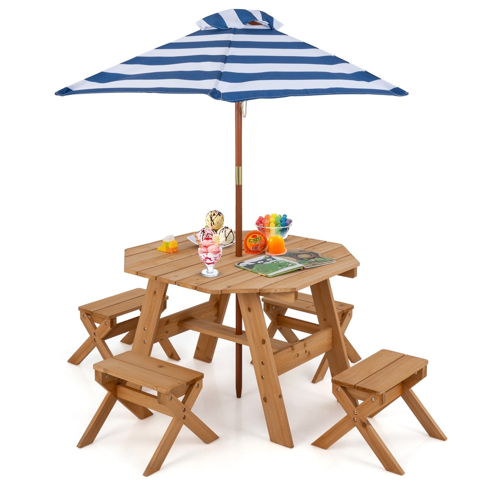 Kids Wooden Table Set for Children Aged 3+ Years, Natural Kids Table & Chair Sets Natural  at Gallery Canada