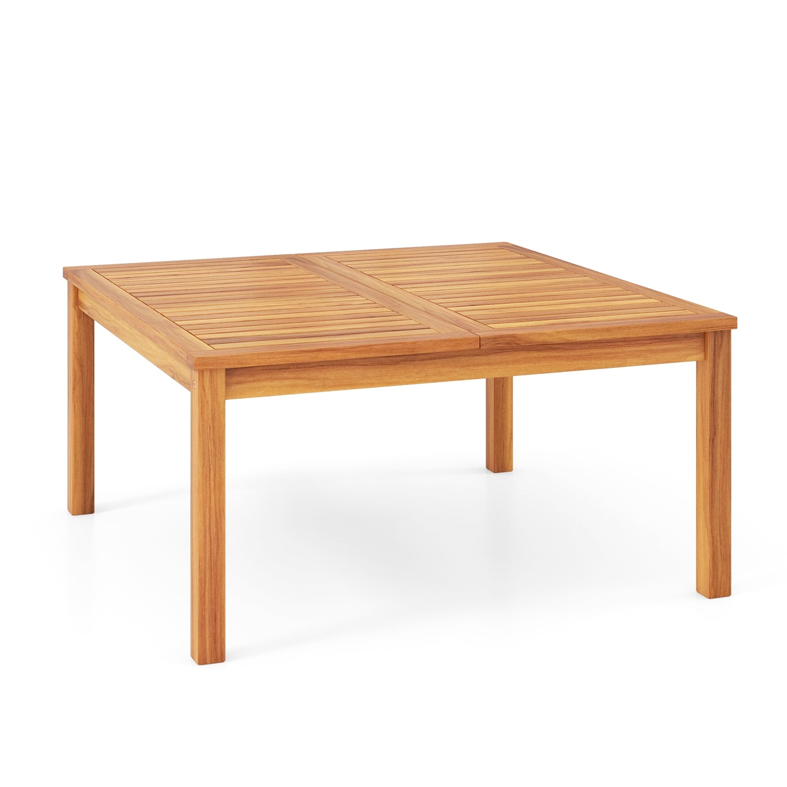 35.5 Inches Patio Solid Acacia Wood Coffee Table Side Table, Natural Patio Coffee Tables Natural  at Gallery Canada