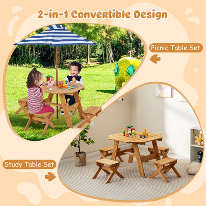 Kids Wooden Table Set for Children Aged 3+ Years, Natural Kids Table & Chair Sets   at Gallery Canada