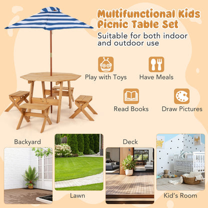 Kids Wooden Table Set for Children Aged 3+ Years, Natural Kids Table & Chair Sets   at Gallery Canada