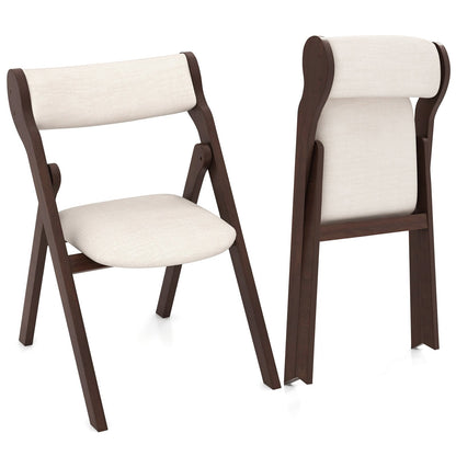 Set of 2 Folding Chairs with Comfy Padded Backrest and Seat, Brown Dining Chairs Brown  at Gallery Canada