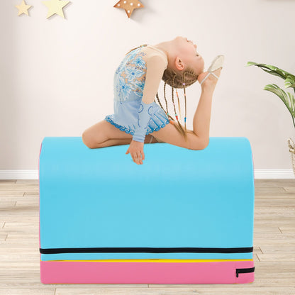 Gymnastics Vaulting Box with Detachable Mat Carrying Handle for Kids, Blue Yoga & Gym Mats   at Gallery Canada