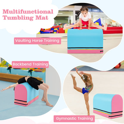 Gymnastics Vaulting Box with Detachable Mat Carrying Handle for Kids, Blue Yoga & Gym Mats   at Gallery Canada