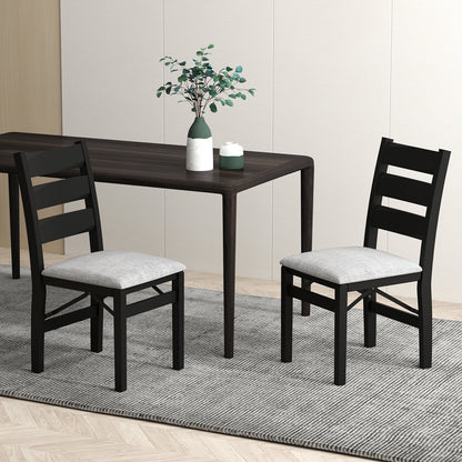 Modern Upholstered Folding Chairs Set of 2 with Comfy Backrest, Black Dining Chairs   at Gallery Canada