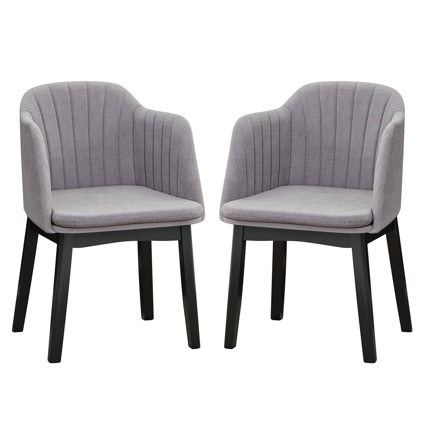 Upholstered Velvet Accent Modern Dining Chairs Set of 2 with Curved Backrests-Grey, Gray Dining Chairs Gray  at Gallery Canada