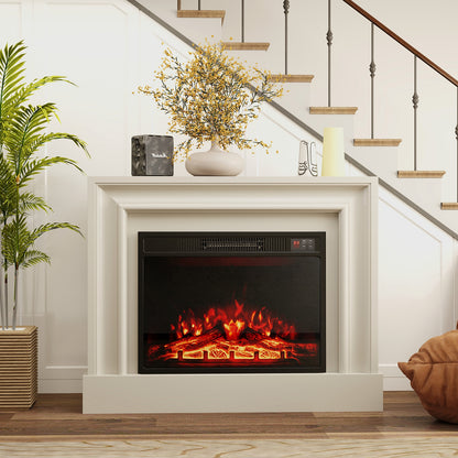 23 Inch Electric Fireplace Insert Fireplace Heater with Adjustable Flame Color, Black Fireplaces   at Gallery Canada