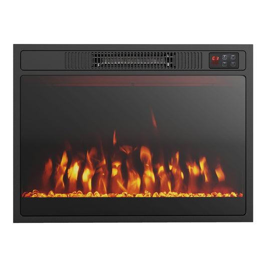 23 Inches 750W/1500W Electric Fireplace Heater with Alter Flame Color and Brightness, Black Fireplaces Black  at Gallery Canada