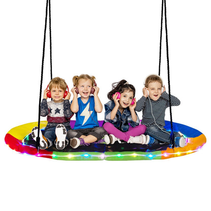 60 Inches Saucer Swing with LED Lights for Kids and Adults, Multicolor Swing & Playsets Multicolor  at Gallery Canada