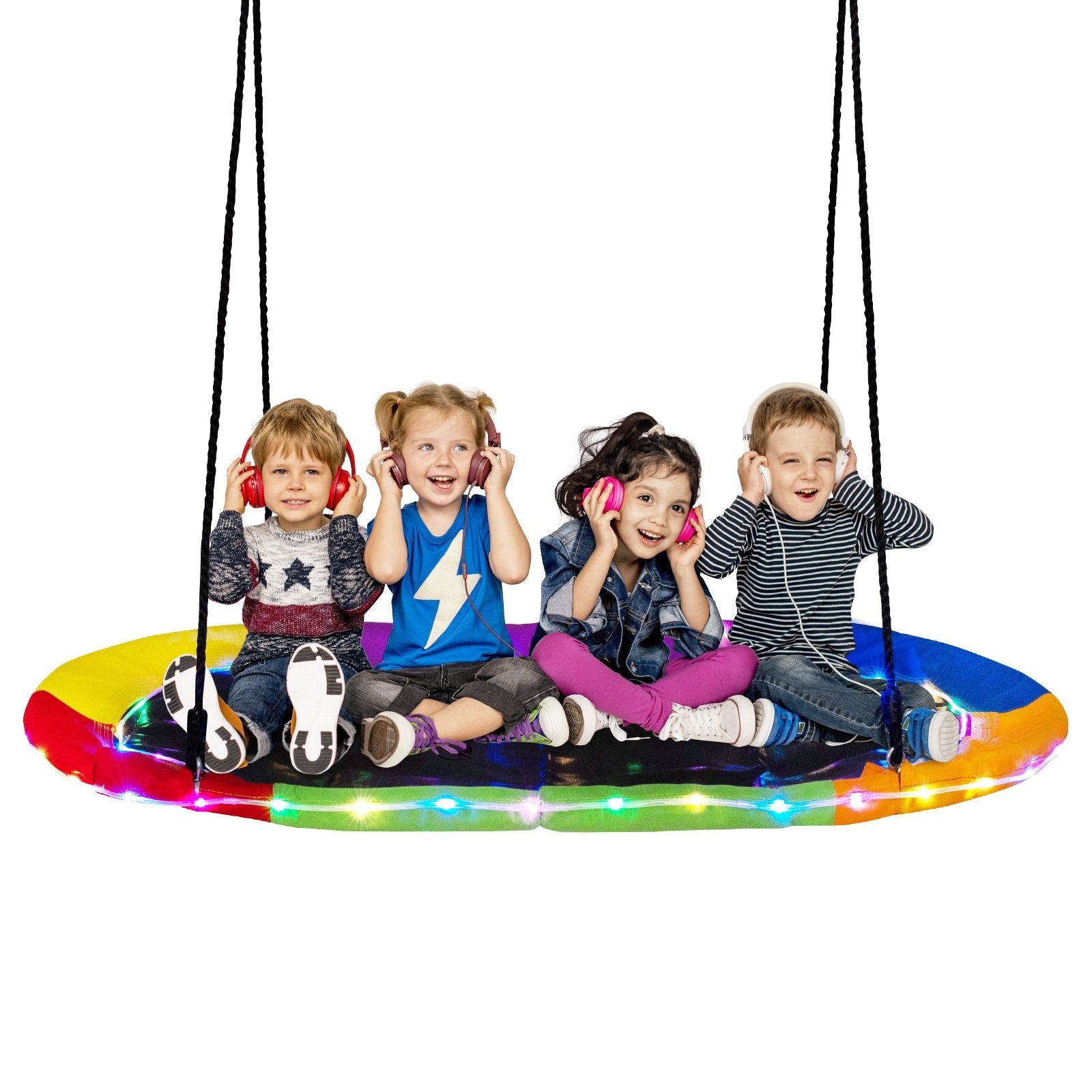 60 Inches Saucer Swing with LED Lights for Kids and Adults, Multicolor Swing & Playsets Multicolor at Gallery Canada