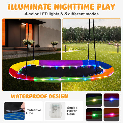 60 Inches Saucer Swing with LED Lights for Kids and Adults, Multicolor Swing & Playsets   at Gallery Canada